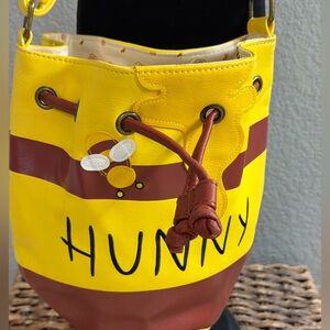 Hunny Pot Disney Loungefly Tote Yellow Maroon EUC Winnie The Pooh